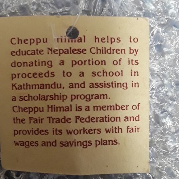 NWT Cheppu Himal Made in Napal Blue Ice Fringe Silver Metallic Threads Scarf - Picture 6 of 8